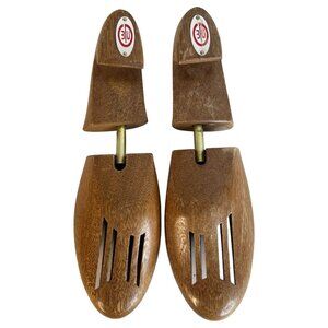 Mens Vintage 3U Wooden Shoe Trees Adjustable Shoe Stretchers Wood Size L Taiwan